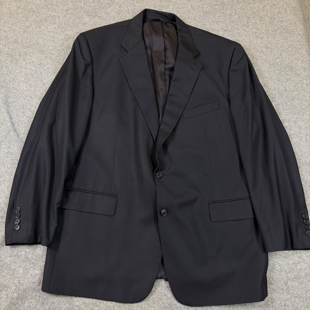 Brooks Brothers Loro Piana Super 110s Wool Blazer Navy Herringbone 48R